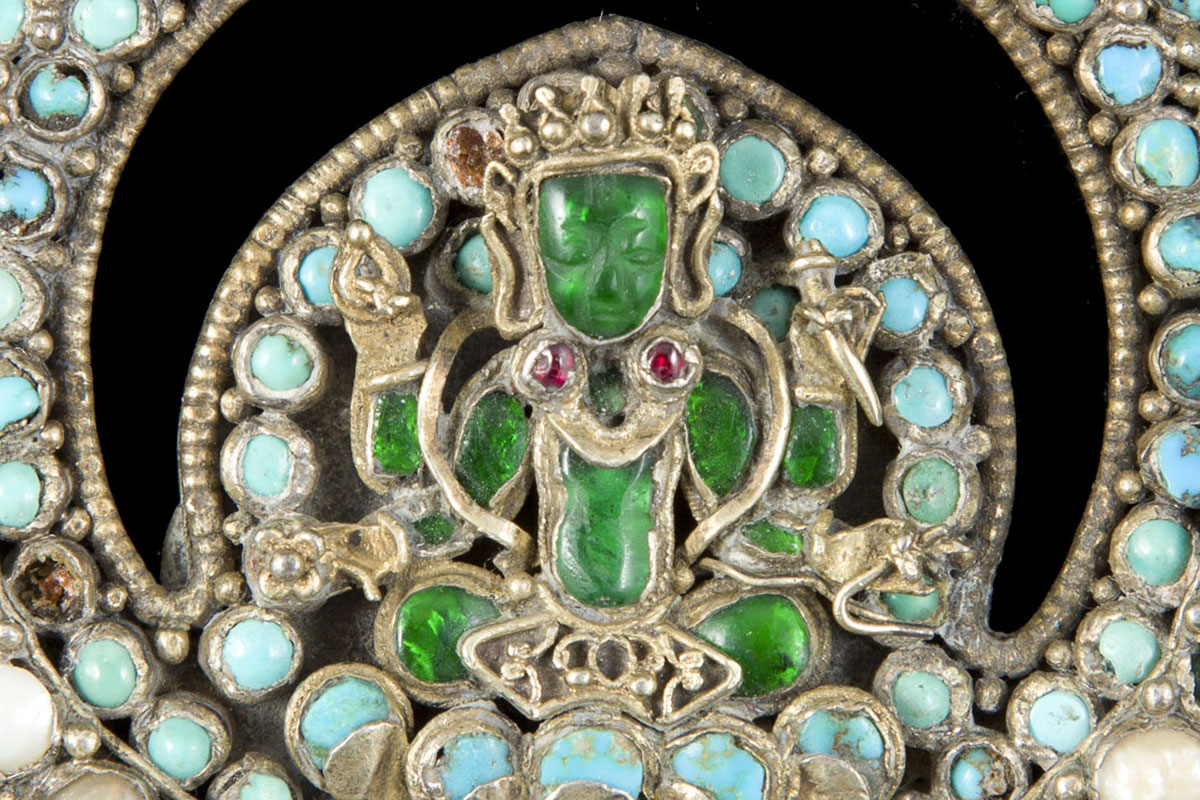Nepalese emerald Buddha votive plaque