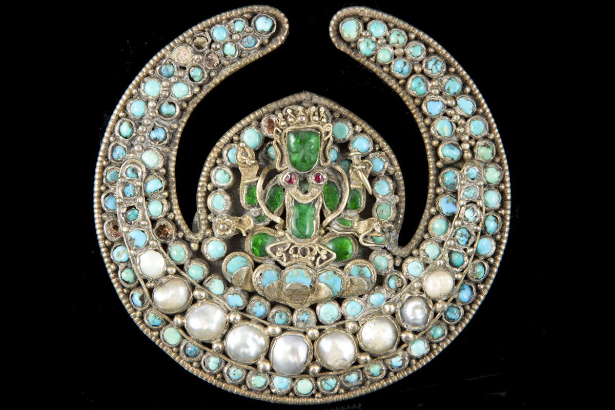 Nepalese emerald Buddha votive plaque