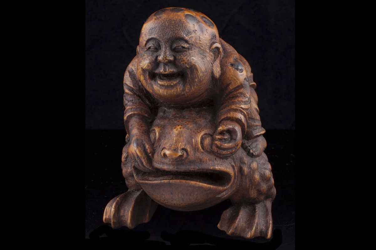Ming Bamboo boy on toad
