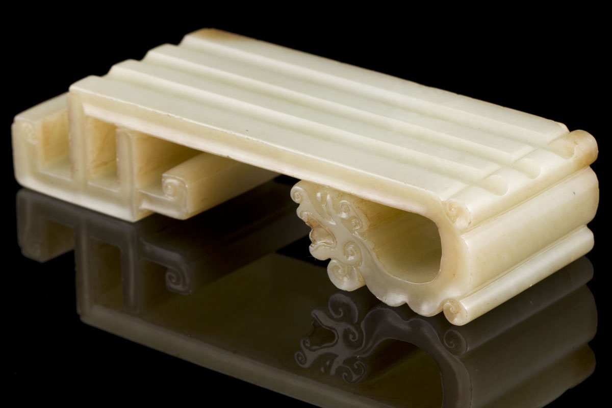Kangxi scholar's jade dragon ink stick-rest