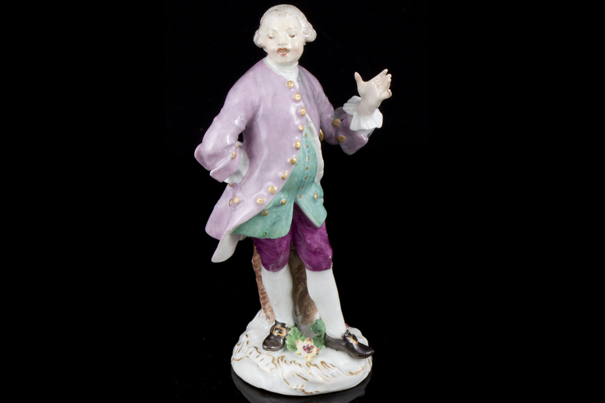 A Meissen male Opera singer named Domenico Anibali, in the serie of the Court figures, modelled by Johann Joachim Kaendler, circa 1750