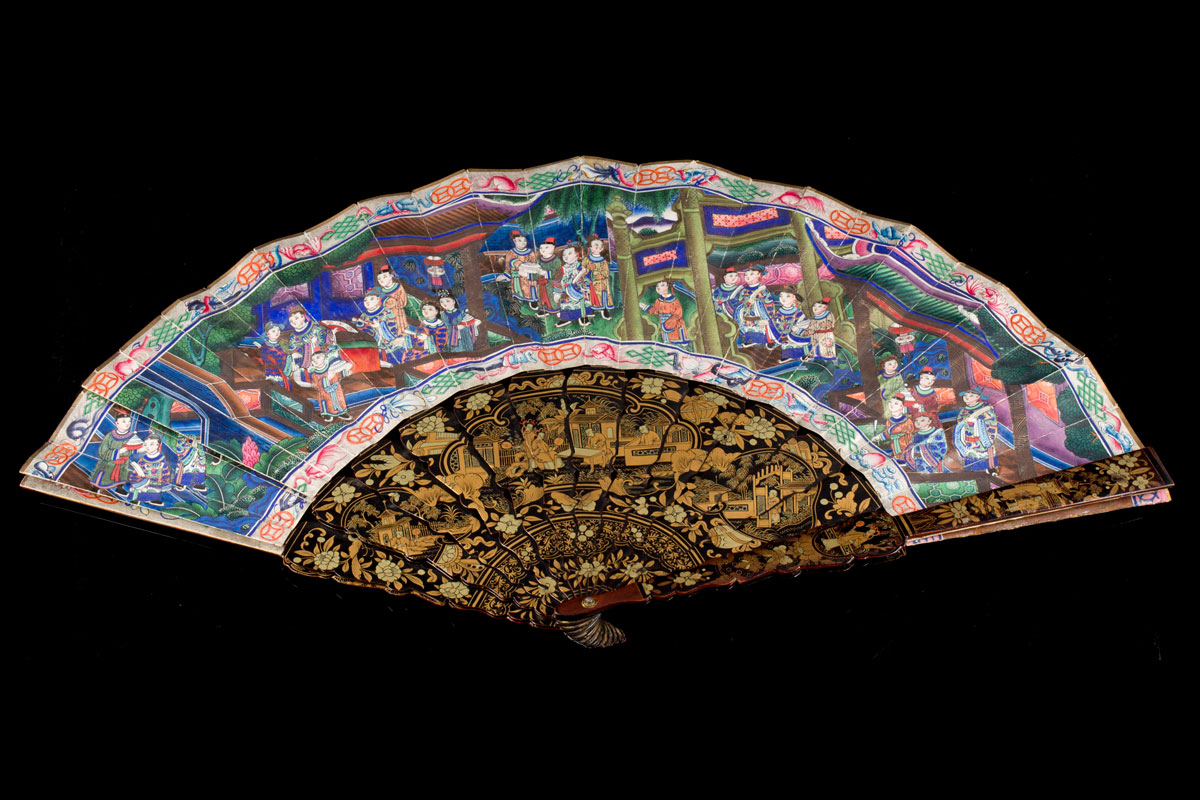 Antique Chinese fan painted
