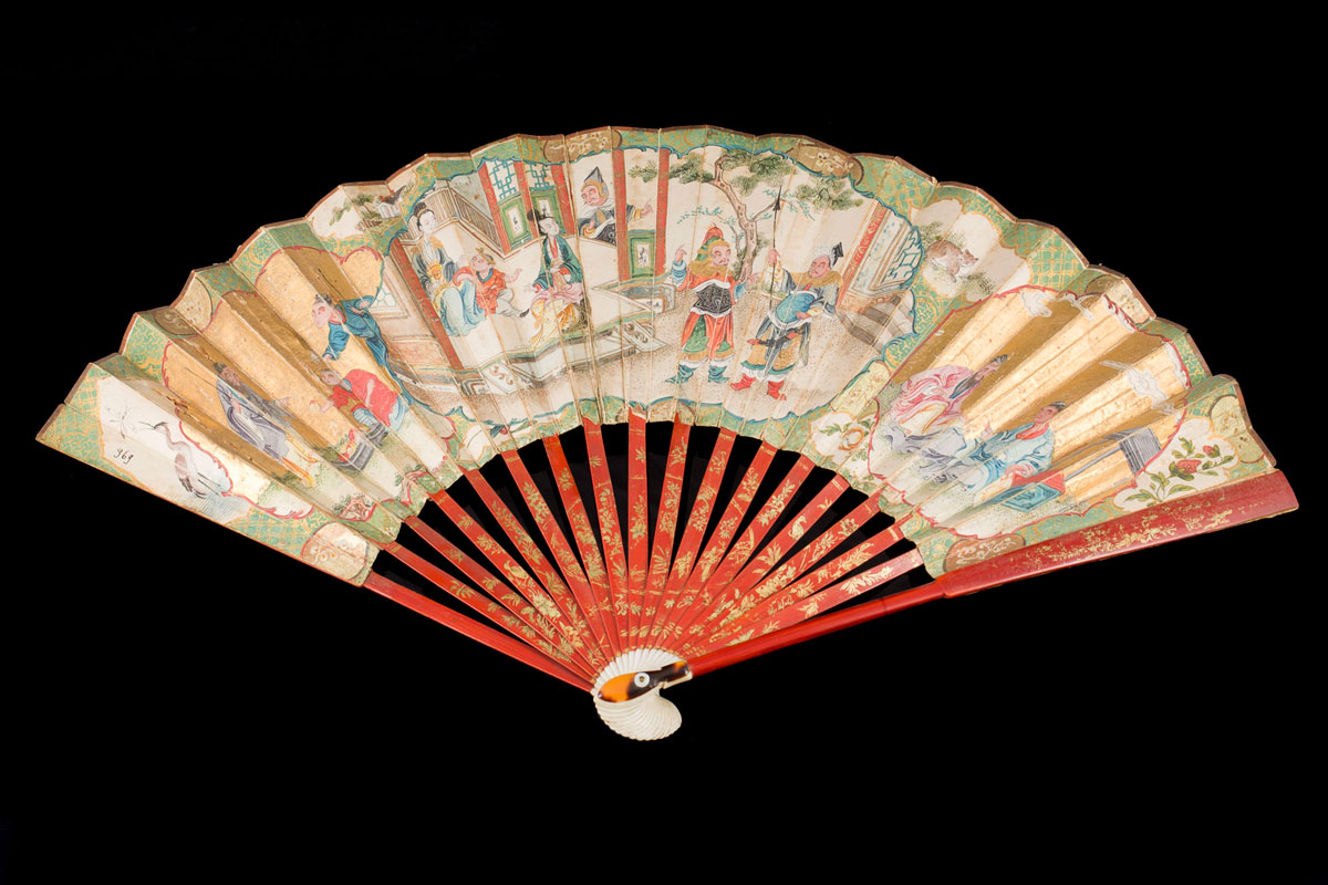 Antique Chinese fan painted