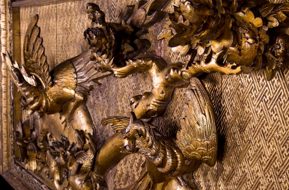 gilt hardwood large panel in high relief