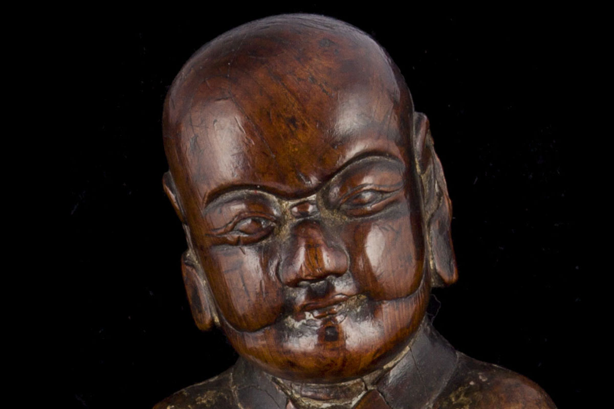 A Korean Lacquered buddhistic monk figure